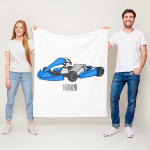 Kart racing cartoon illustration  fleece blanket