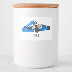 Kart racing cartoon illustration food label