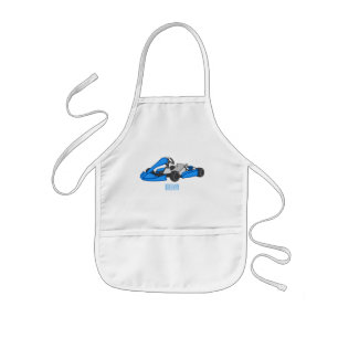 Kart racing cartoon illustration kids apron