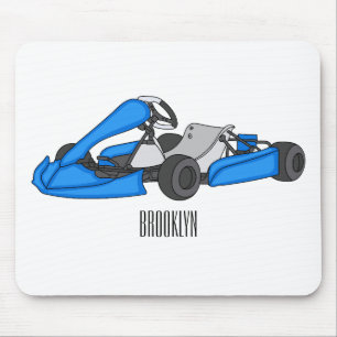 Kart racing cartoon illustration mouse pad