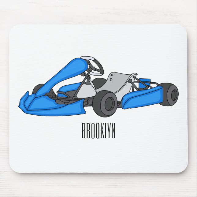 Kart racing cartoon illustration mouse pad (Front)