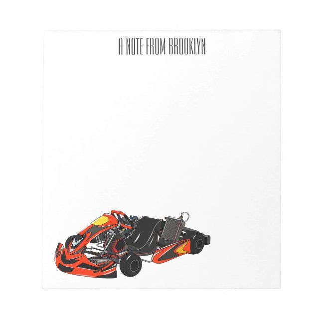 Kart racing cartoon illustration notepad (Front)