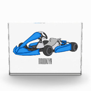 Kart racing cartoon illustration photo block