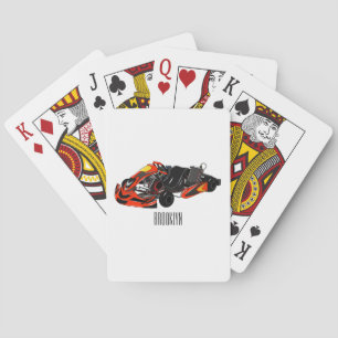 Kart racing cartoon illustration playing cards