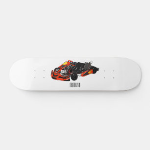 Kart racing cartoon illustration skateboard