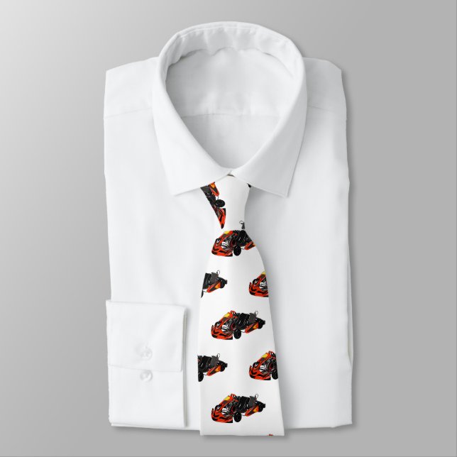 Kart racing cartoon illustration tie (Tied)