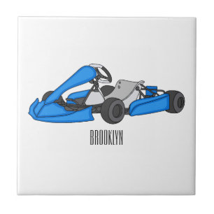 Kart racing cartoon illustration  tile