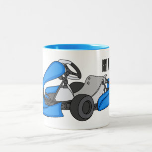 Kart racing cartoon illustration Two-Tone coffee mug