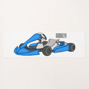 Kart racing cartoon illustration  yoga mat
