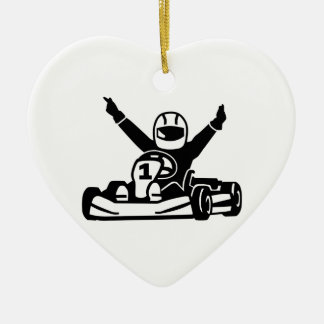 Kart racing champion ceramic ornament