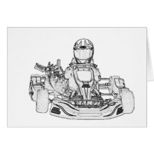 Kart Racing pencil sketch