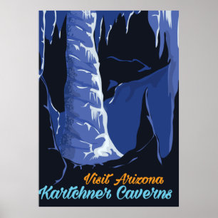 Kartchner Caverns – Arizona, vintage travel post Poster