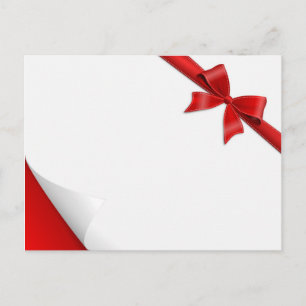 Karte Schleife Aufkleber Postcard