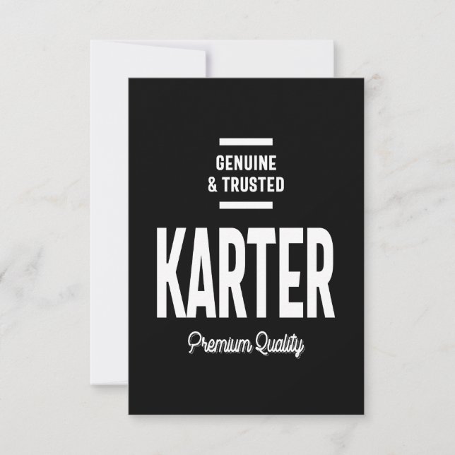 Karter Personalized Name Birthday Gift RSVP Card (Front)