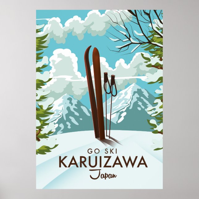 Karuizawa Japan Skiing travel poster (Front)