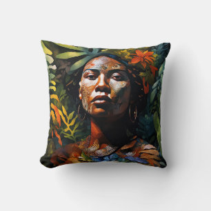 “Karuma” Jungle Dream - Women In Amazonia    Throw Pillow