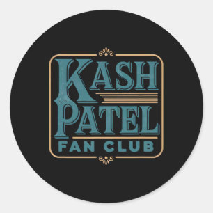 Kash Patel Fan Club Vintage Logo President Trump N Classic Round Sticker