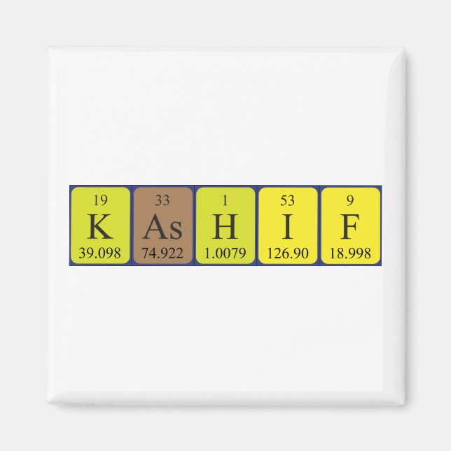 Kashif periodic table name magnet (Front)