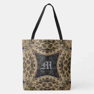 Kashmid Ebony Pretty Personalized Monogram Tote Bag