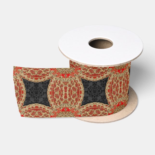 Kashmid Scarlet Baroque Satin Ribbon (Spool)