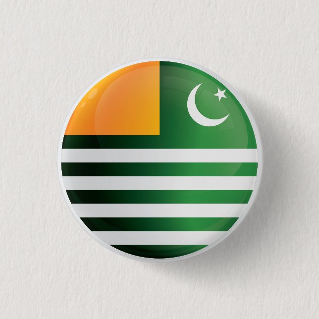 Kashmir  Round Icon Flag 1 Inch Round Button (Front)