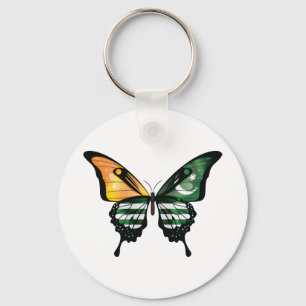 Kashmir Swallowtail Butterfly Flag Sticker Keychain