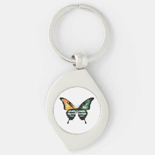 Kashmir Swallowtail Butterfly Flag Sticker Keychain