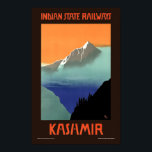 Kashmir Vintage Art Deco India Tourism Travel Poster<br><div class="desc">This is a digitally enhanced print of a vintage 1910-1959 Art Deco Lithograph of Kashmir for India State Railways travel tourism.</div>