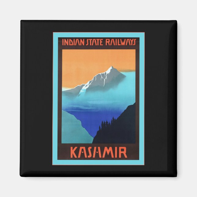 Kashmir ~ Vintage Travel Magnet (Front)
