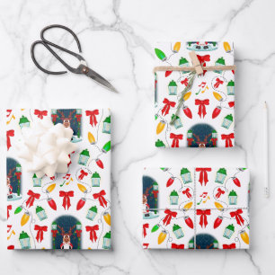 Kasky Cute Christmas Carol Singing Reindeer Wrapping Paper Sheet
