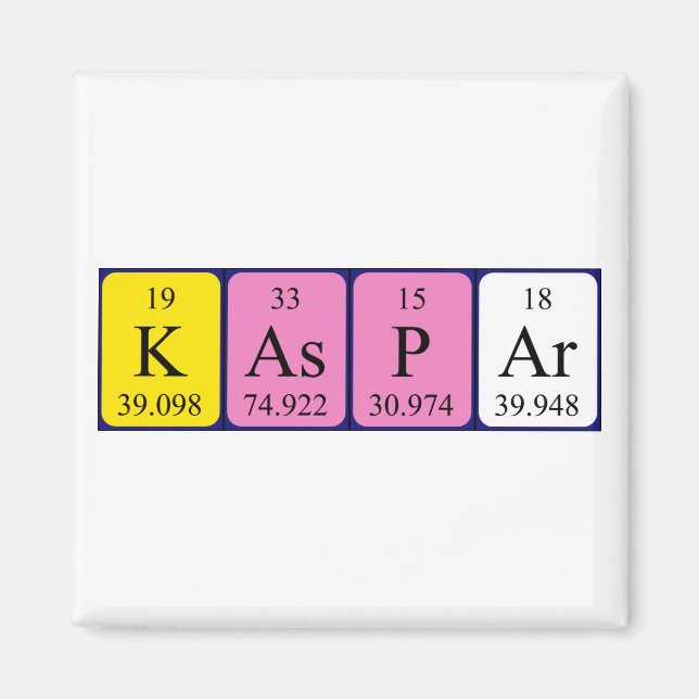 Kaspar periodic table name magnet (Front)