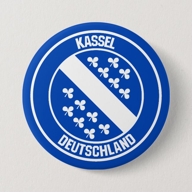 Kassel Round Emblem 3 Inch Round Button (Front)