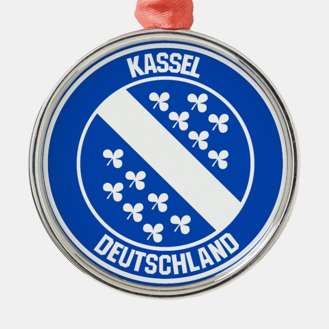 Kassel Round Emblem Metal Ornament (Front)
