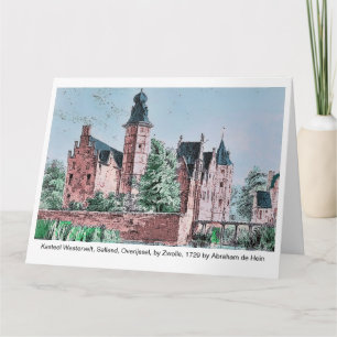 KASTEEL WESTERVELT 1729 A. de Haen drawing. card  