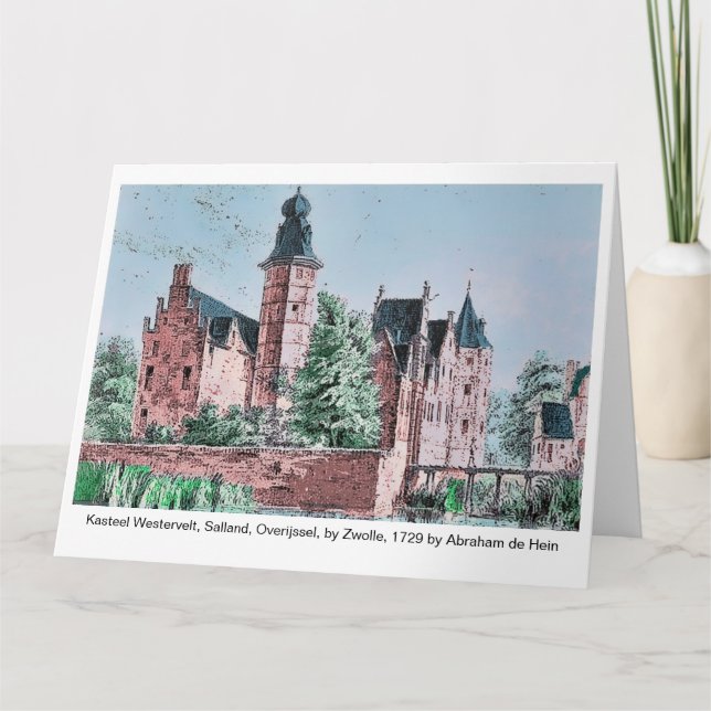 KASTEEL WESTERVELT 1729 A. de Haen drawing. card   (Front)
