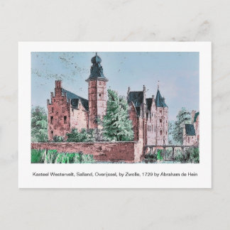KASTEEL WESTERVELT 1729 A. de Haen drawing    Postcard