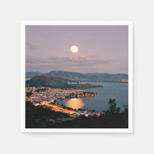 Kastoria, landscape photograph napkin