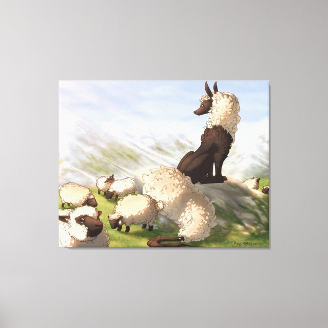 Kastraal Draggo Sheep Guardians - Stretched Canvas (Front)
