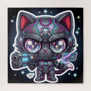 Kat Lym Combat Protocol Mecha Cat Jigsaw Puzzle