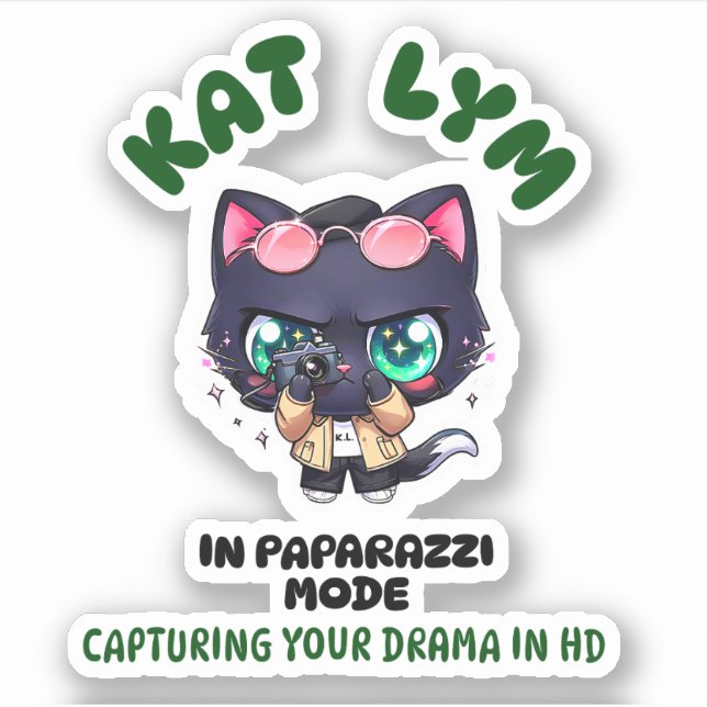 Kat Lym In Paparazzi Mode Sticker (Front)