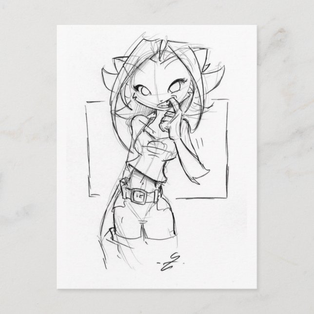 Kat Tooth Pick Postcard (Front)