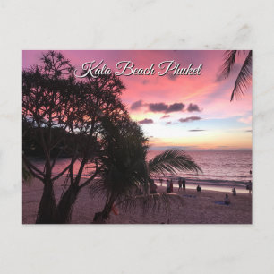 Kata Beach Sunset, Phuket, Thailand Postcard