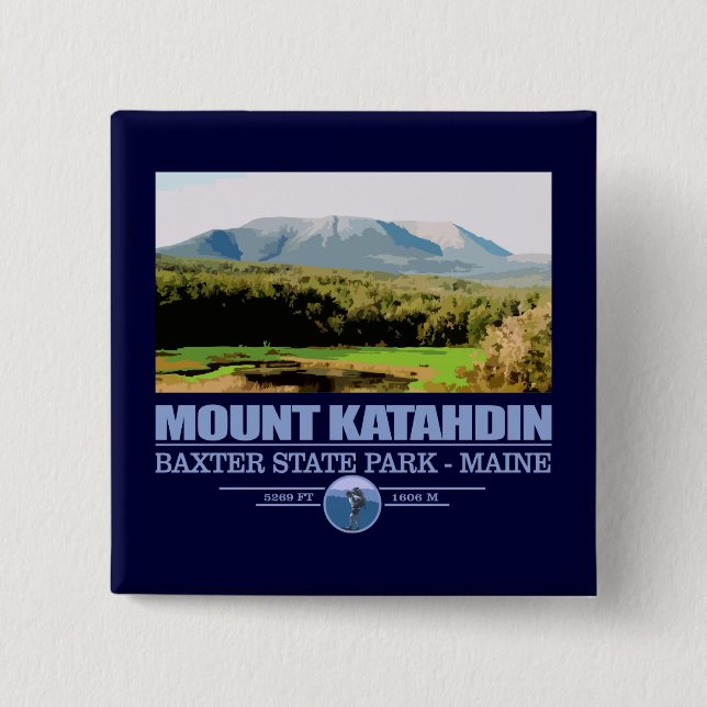 Katahdin 2 Inch Square Button (Front)