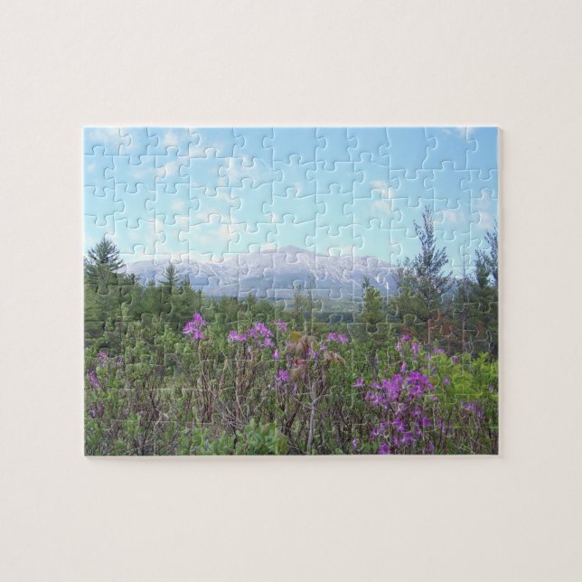 Katahdin and Purple Flowers Jigsaw Puzzle (Horizontal)