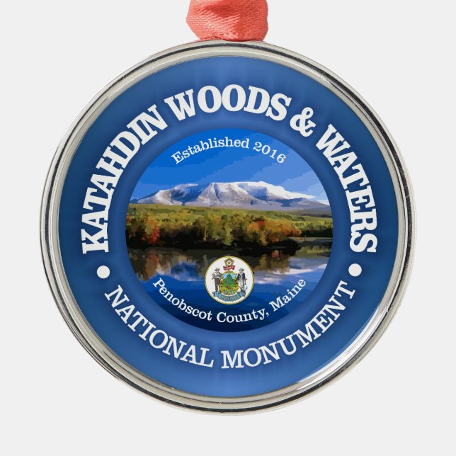 Katahdin Woods & Waters (NM) Metal Ornament (Front)