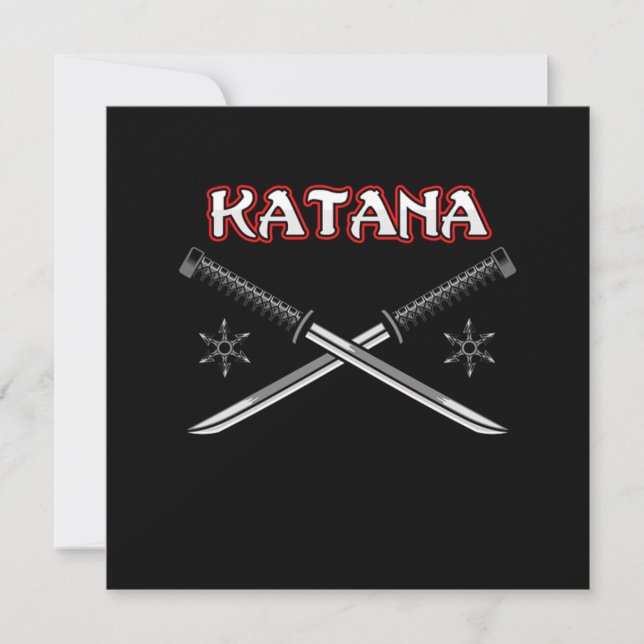 Katana Sword Ninja Japanese Art Japan Samurai Gift Invitation (Front)