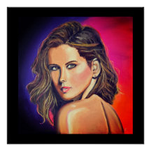 Kate Beckinsale Portrait in Pop Art Style