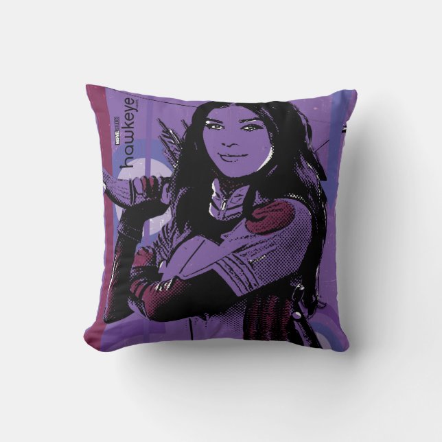 Kate Bishop Graphic Throw Pillow (Front)