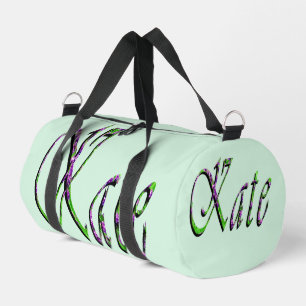 "Kate" Floral Lavender Kate Name, Duffle Bag