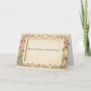 Kate Greenaway  Cherubs Roses Lily of the Valley Card